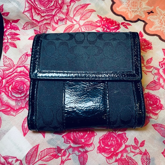 Coach Black monogram leather and nylon bifold wallet - Picture 2 of 4